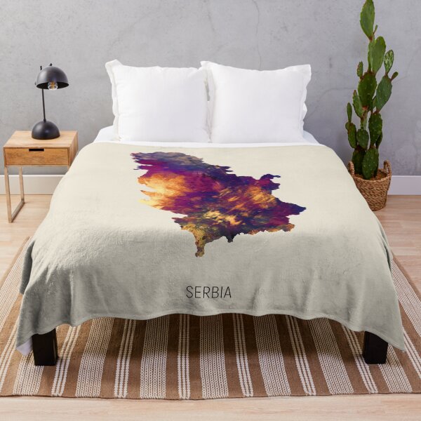 Item preview, Serbia Watercolor Map designed and sold by ArtPrints.