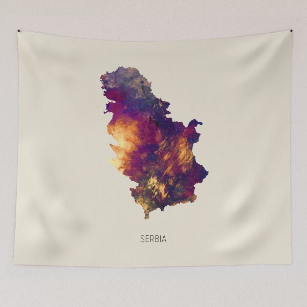 Item preview, Serbia Watercolor Map designed and sold by ArtPrints.