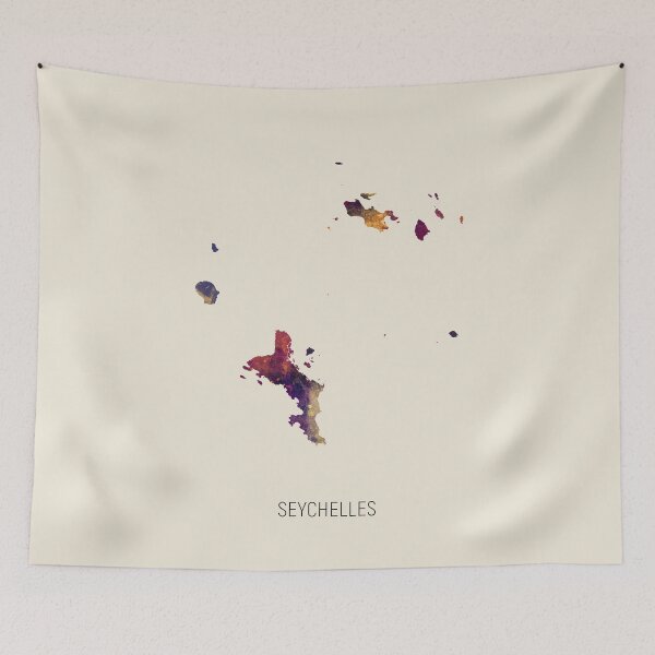 Item preview, Seychelles Watercolor Map designed and sold by ArtPrints.