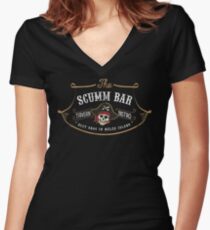 Die Scumm Bar Tailliertes T-Shirt mit V-Ausschnitt