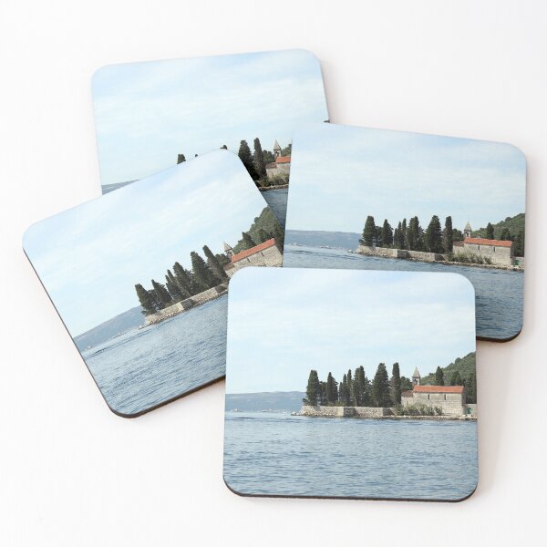Item preview, Saint George monastery in summer Perast Bay of Kotor Montenegro designed and sold by goceris.