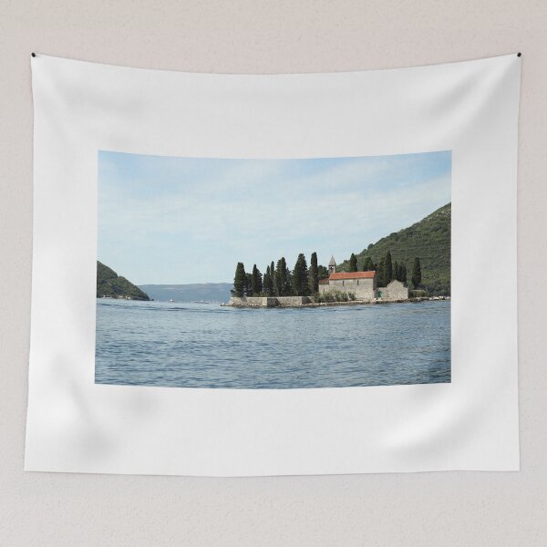 Item preview, Saint George monastery in summer Perast Bay of Kotor Montenegro designed and sold by goceris.