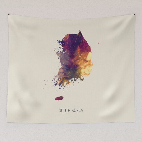 Aperçu de l'œuvre South Korea Watercolor Map créée et vendue par ArtPrints.