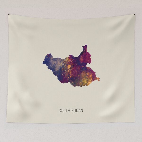 Item preview, South Sudan Watercolor Map designed and sold by ArtPrints.