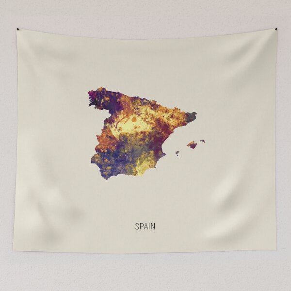 Item preview, Spain Watercolor Map designed and sold by ArtPrints.