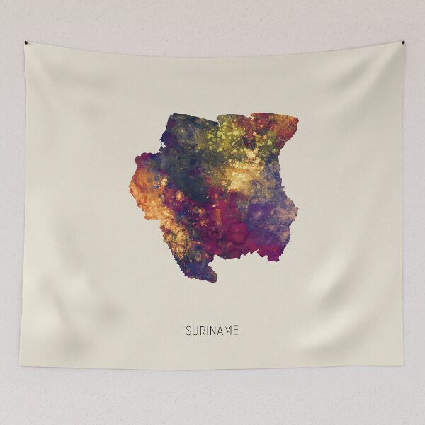 Item preview, Suriname Watercolor Map designed and sold by ArtPrints.