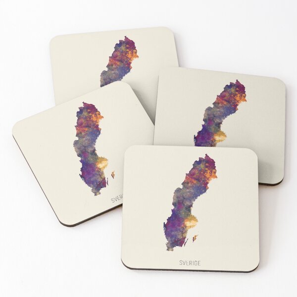 Item preview, Sverige Watercolor Map designed and sold by ArtPrints.