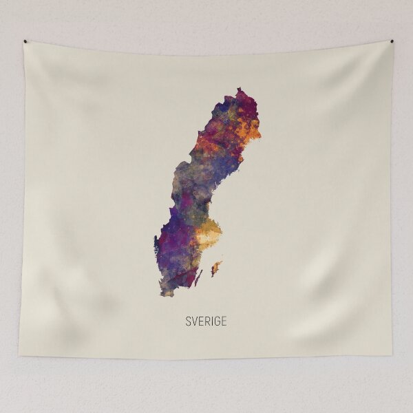 Item preview, Sverige Watercolor Map designed and sold by ArtPrints.
