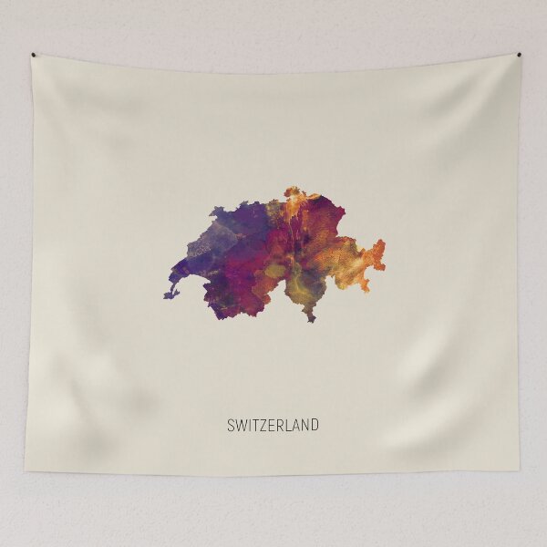 Item preview, Switzerland Watercolor Map designed and sold by ArtPrints.