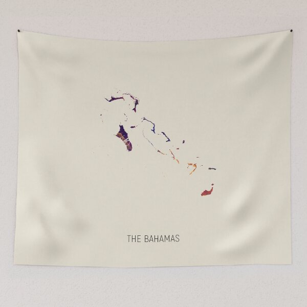 Item preview, The Bahamas Watercolor Map designed and sold by ArtPrints.
