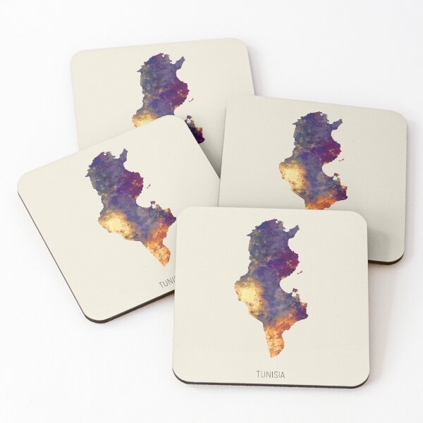 Item preview, Tunisia Watercolor Map designed and sold by ArtPrints.