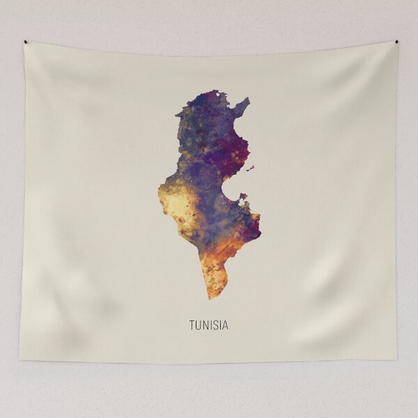 Item preview, Tunisia Watercolor Map designed and sold by ArtPrints.