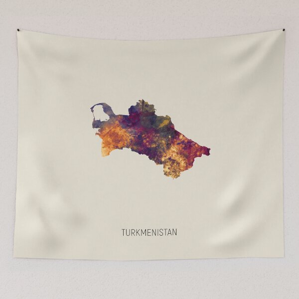 Item preview, Turkmenistan Watercolor Map designed and sold by ArtPrints.