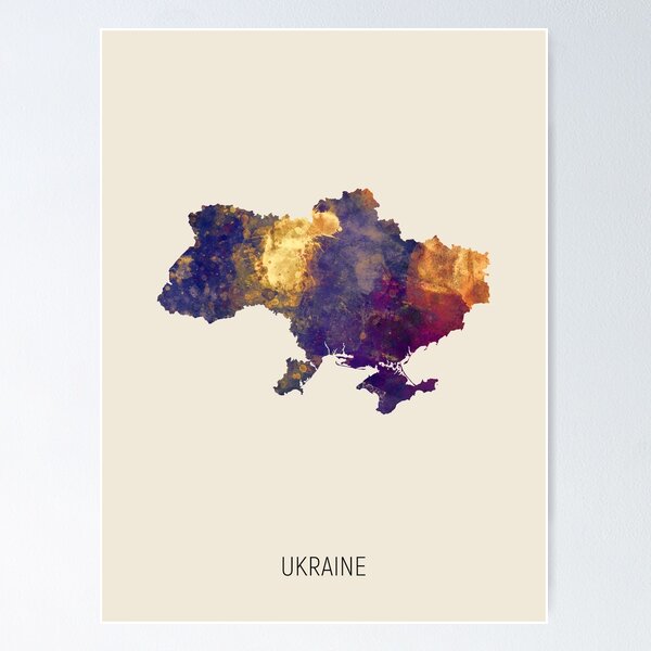 Item preview, Ukraine Watercolor Map designed and sold by ArtPrints.