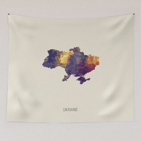 Artikelvorschau, Ukraine Watercolor Map entworfen und verkauft von ArtPrints.