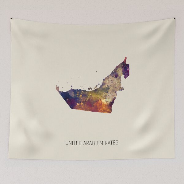 Artikelvorschau, United Arab Emirates Watercolor Map entworfen und verkauft von ArtPrints.