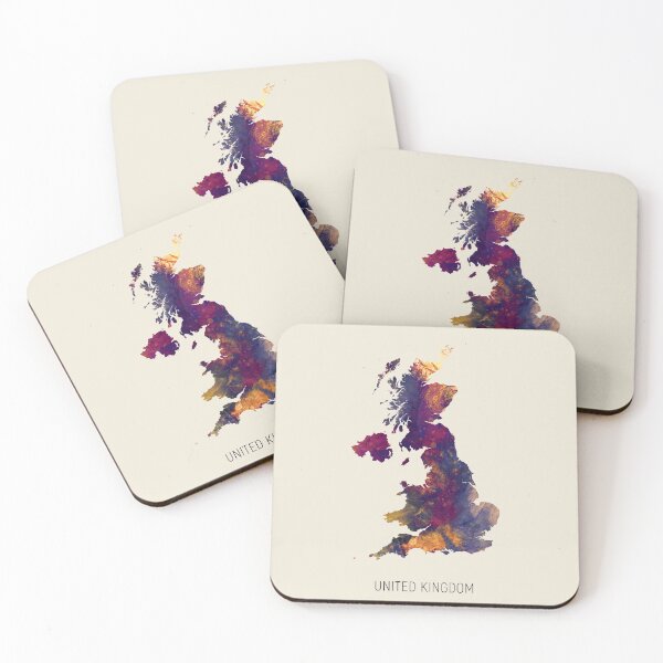 Item preview, United Kingdom Watercolor Map designed and sold by ArtPrints.