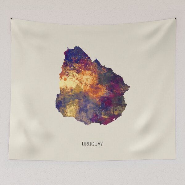 Item preview, Uruguay Watercolor Map designed and sold by ArtPrints.