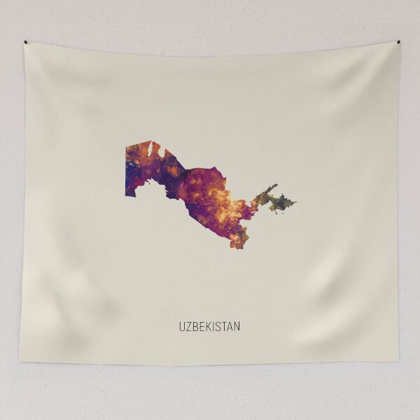 Item preview, Uzbekistan Watercolor Map designed and sold by ArtPrints.