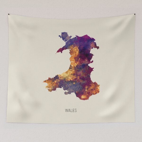 Item preview, Wales Watercolor Map designed and sold by ArtPrints.