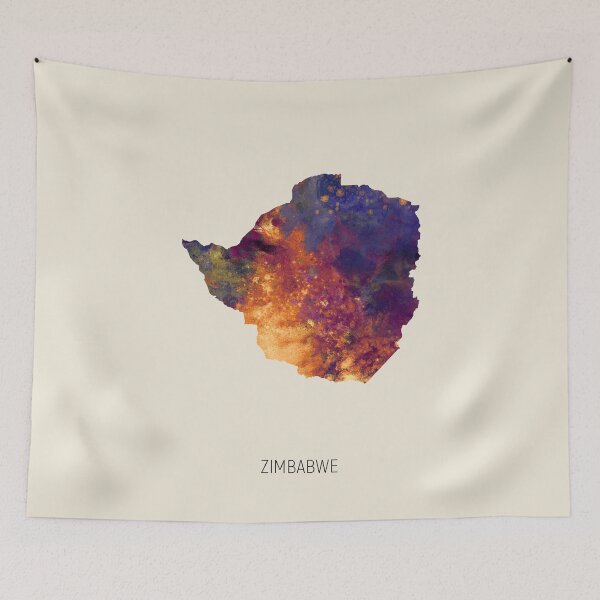 Item preview, Zimbabwe Watercolor Map designed and sold by ArtPrints.