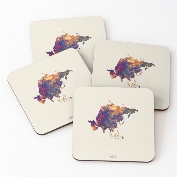 Aperçu de l'œuvre Asia Watercolor Map créée et vendue par ArtPrints.