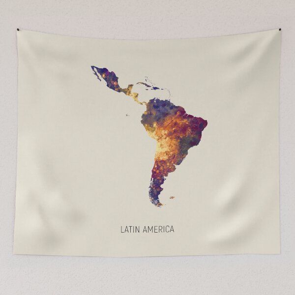 Item preview, Latin America Watercolor Map designed and sold by ArtPrints.