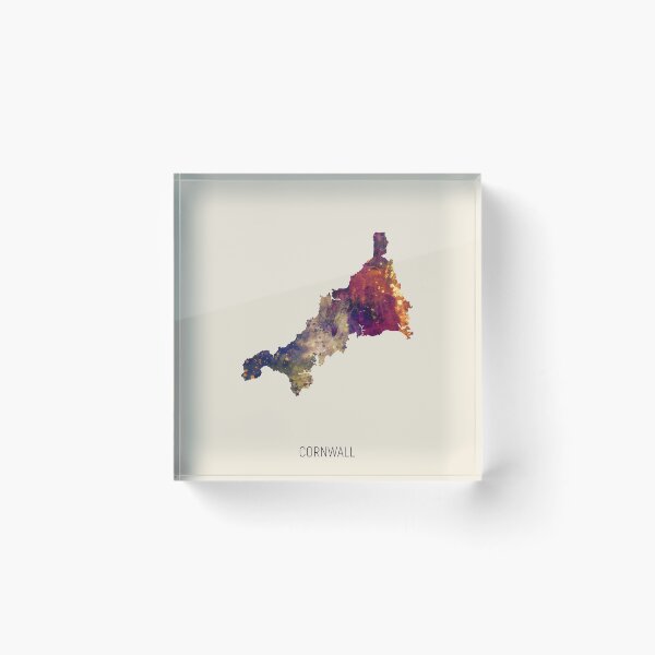Item preview, Cornwall Watercolor Map designed and sold by ArtPrints.