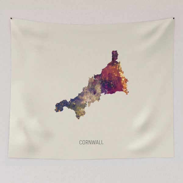 Item preview, Cornwall Watercolor Map designed and sold by ArtPrints.