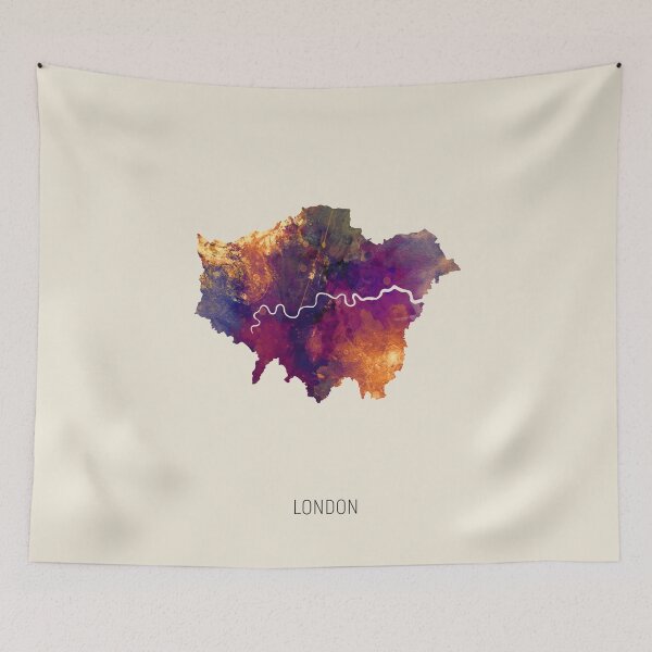 Artikelvorschau, London Watercolor Map entworfen und verkauft von ArtPrints.