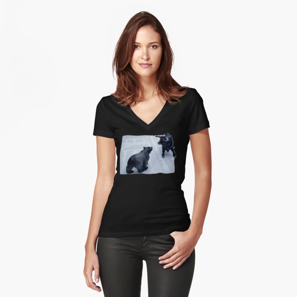 oferta e demanda Camiseta entallada de cuello en V