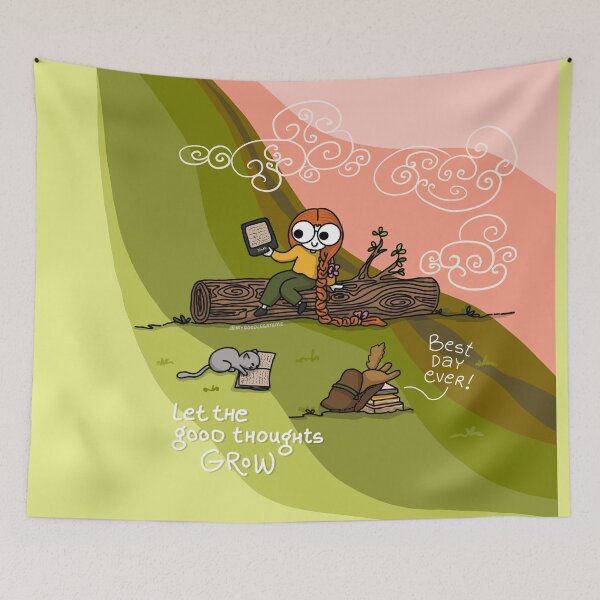 Item preview, Let the good thoughts grow - Cute Animals Reading designed and sold by mydoodlesateme.