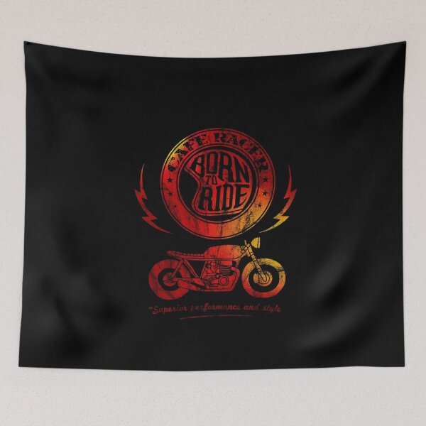 Item preview, Born To Ride Cafe Racer vintage motorbike design designed and sold by Kuttun.