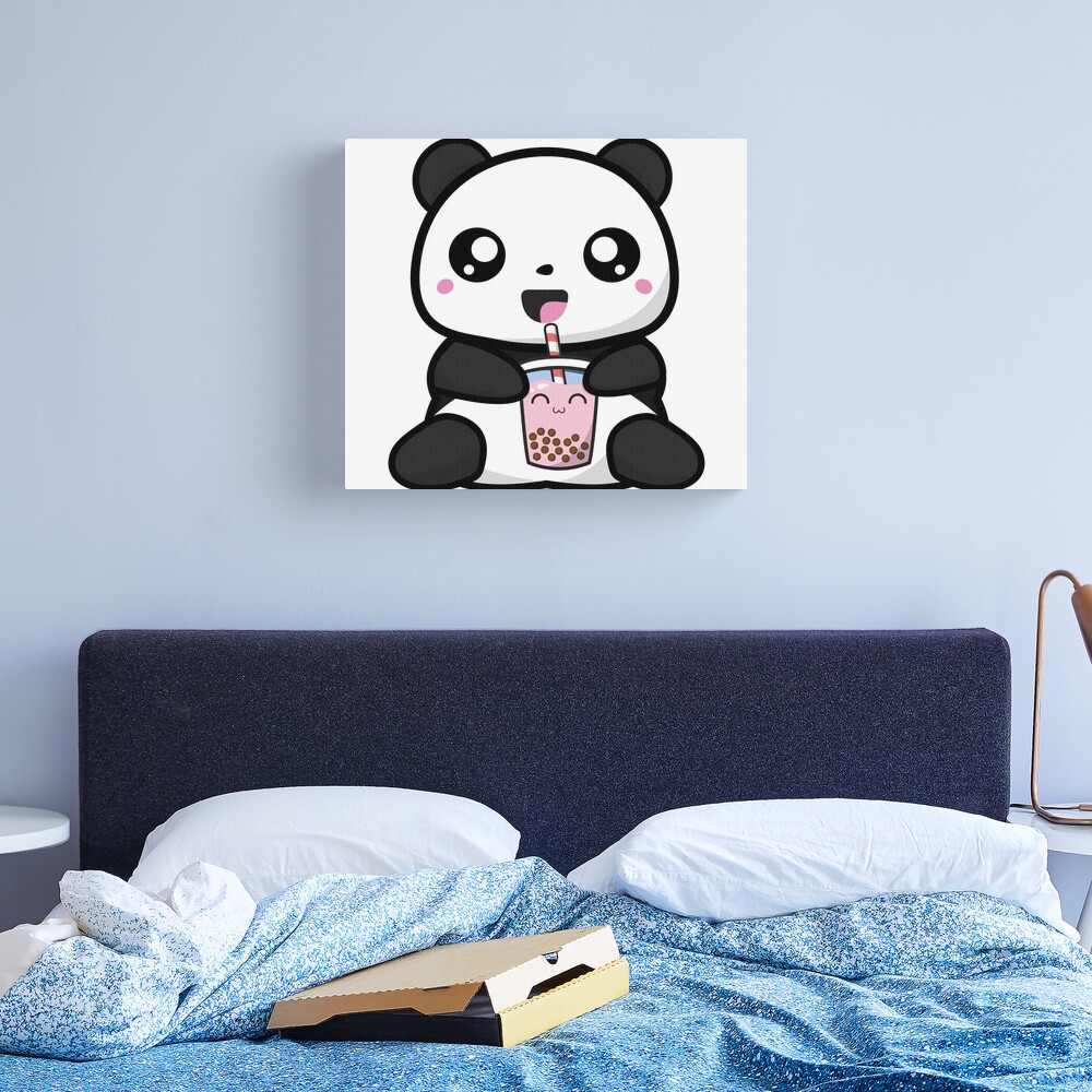 Kawaii Panda Bubble Tea' Poster, picture, metal print, paint by schmugo