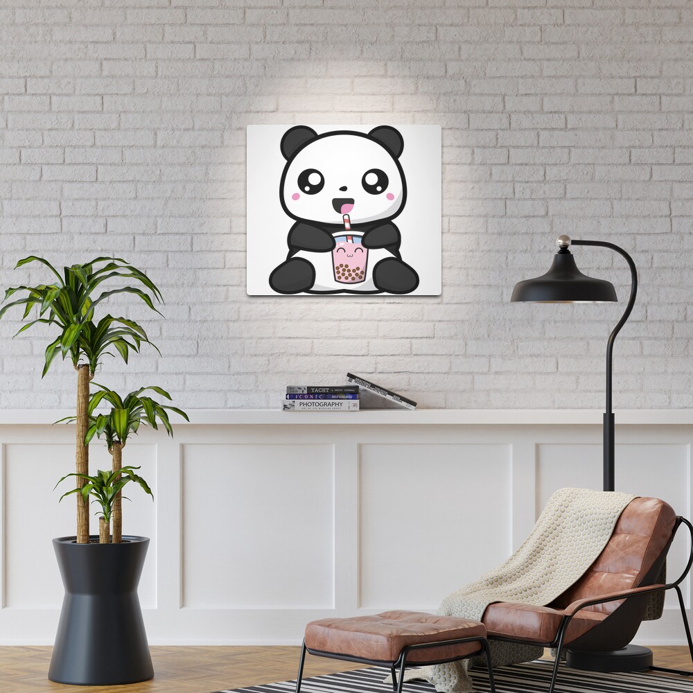 Kawaii Panda Bubble Tea' Poster, picture, metal print, paint by schmugo