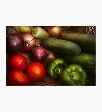 Food - Vegetables - Onions, Tomatoes, Peppers, and Cucumbers Photographic Print
