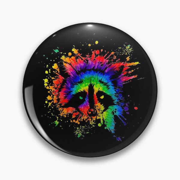 Item preview, Raccoon Retro Rainbow Raccoon animal rights designed and sold by MooonTees.
