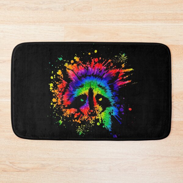 Item preview, Raccoon Retro Rainbow Raccoon animal rights designed and sold by MooonTees.