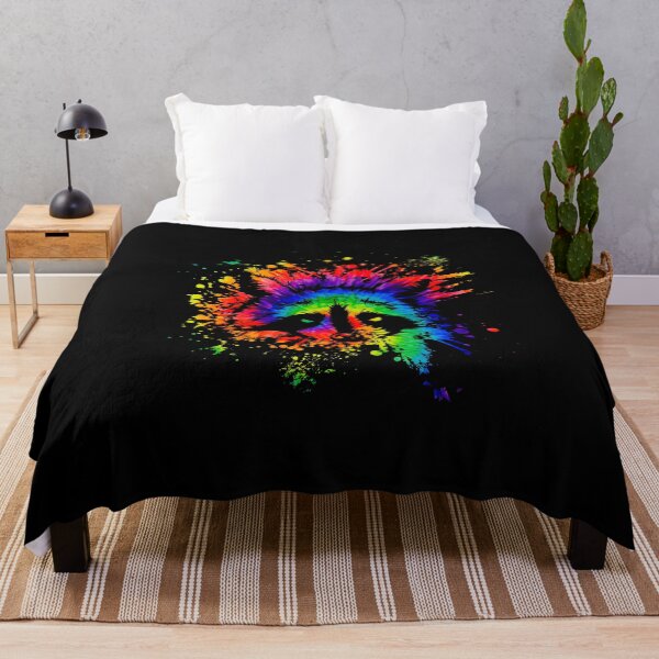 Item preview, Raccoon Retro Rainbow Raccoon animal rights designed and sold by MooonTees.