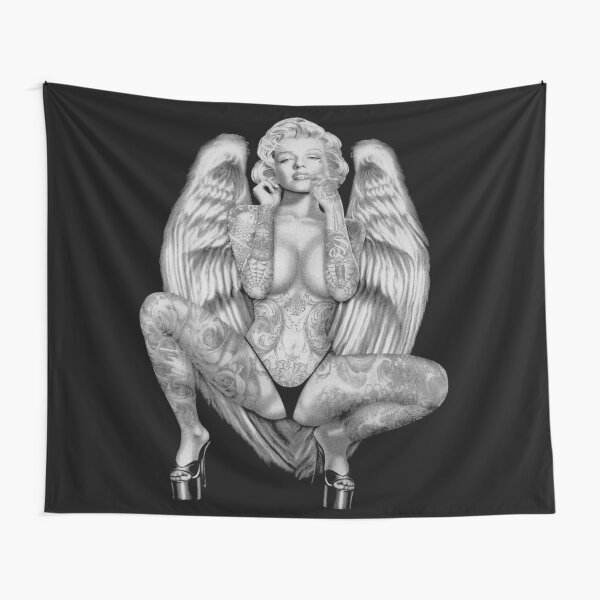 Aperçu de l'œuvre MARILYN : Impression abstraite d'ange tatoué vintage créée et vendue par posterbobs.