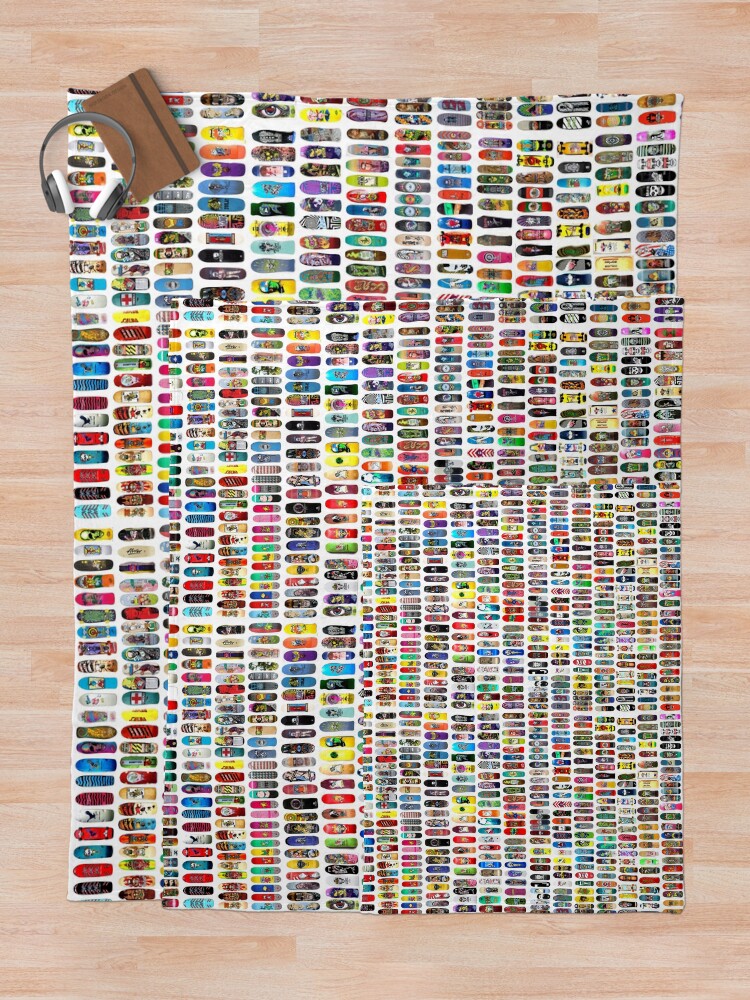Thumbnail 5 of 6, Throw Blanket, vintage skateboard print designed and sold by greenarmyman.