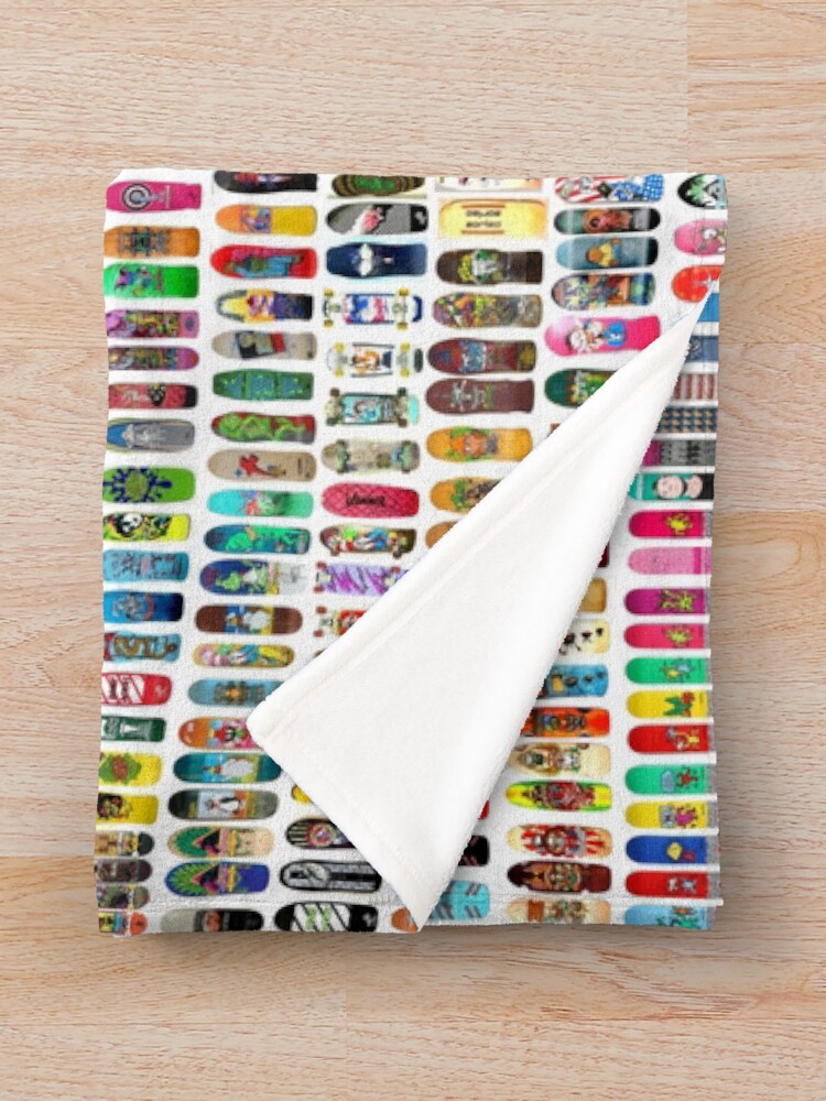 Thumbnail 3 of 6, Throw Blanket, vintage skateboard print designed and sold by greenarmyman.