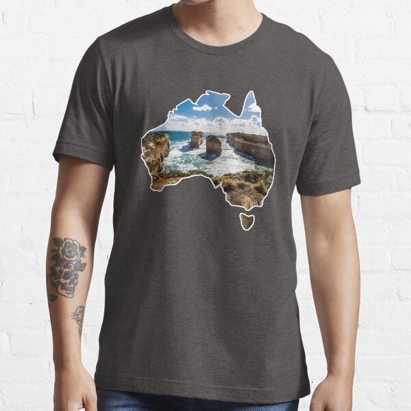 Outlined Australia - Twelve Apostles - Twelve Apostles - Great Ocean Road Essential T-Shirt