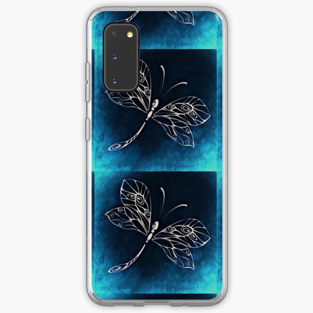 Dragonfly Design Blue, Black & White Inspirational Gifts Graphic Blue Dragonflies Case & Skin for Samsung Galaxy