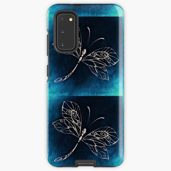 Dragonfly Design Blue, Black & White Inspirational Gifts Graphic Blue Dragonflies Samsung Galaxy Tough Case