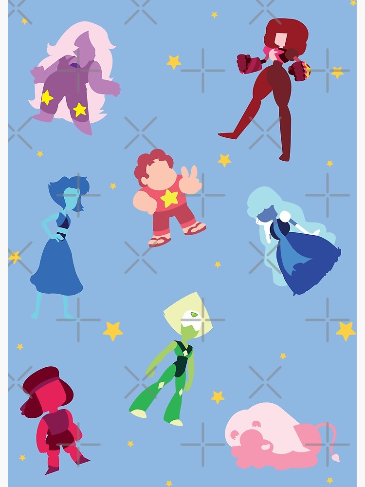 Disover Steven Universe Characters and Stars Pattern Canvas