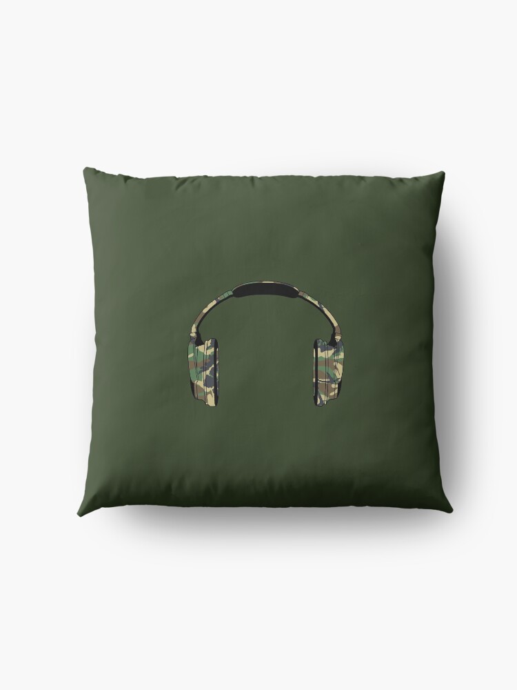 Alternate view of Headphones (Camouflage) Floor Pillow
