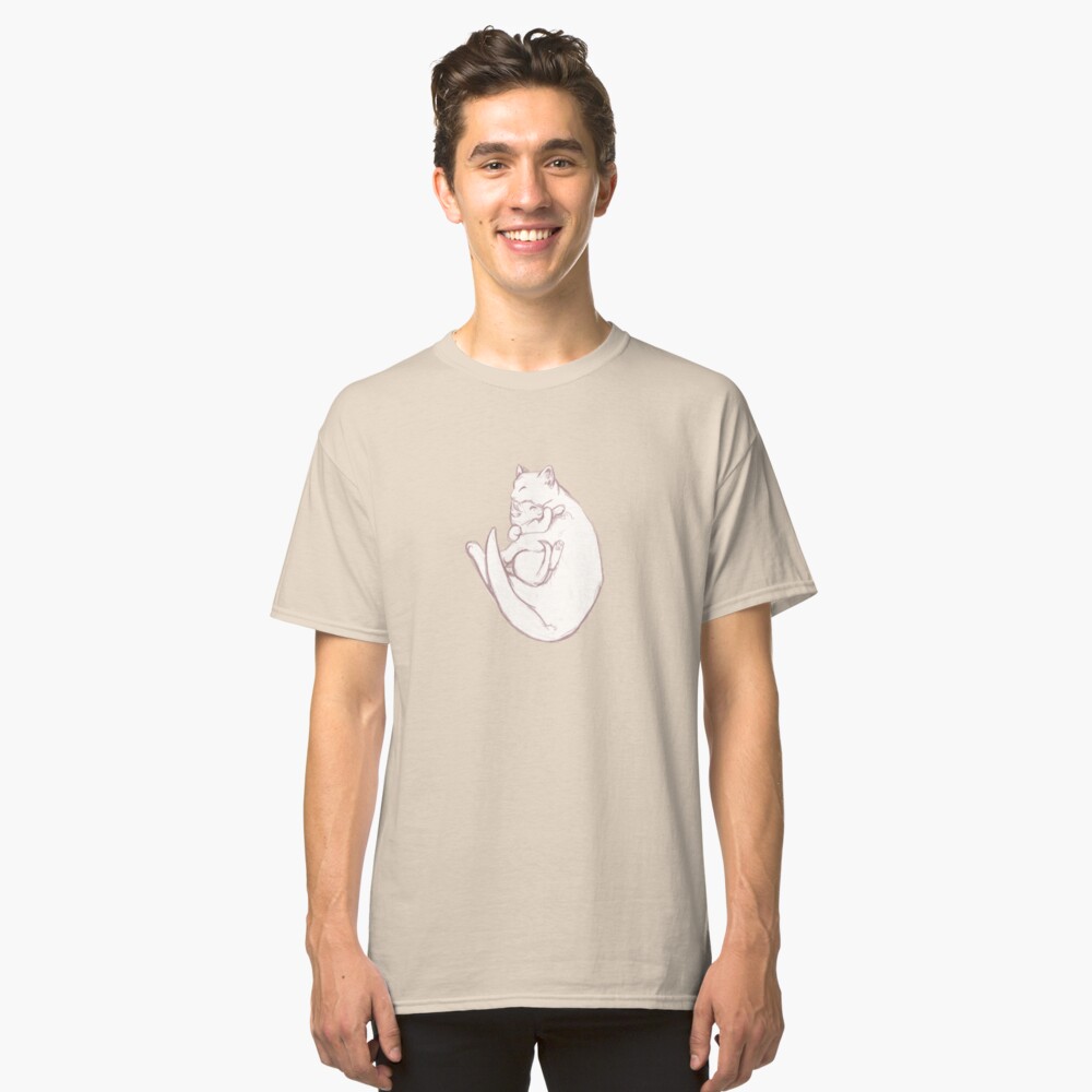 Sleeping Cat sketch pattern Classic T-Shirt