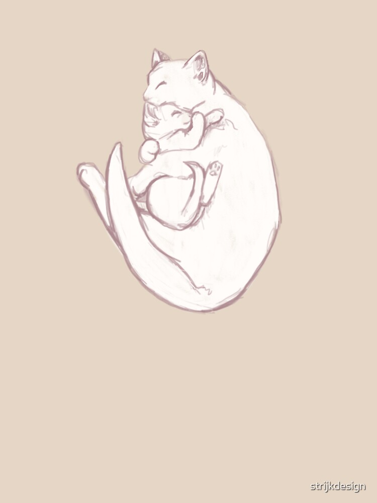 Sleeping Cat sketch pattern by strijkdesign