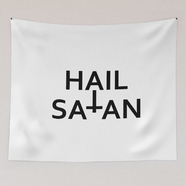 Item preview, Hail Satan- Antichrist quote with occult symbol designed and sold by Shawlin Islam.
